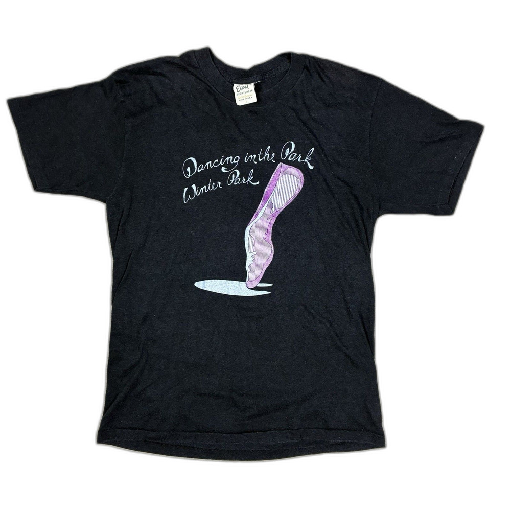 Vtg Ebert Sportswear Single Stitch Dancing in the Winter Park T-shirt Women's L